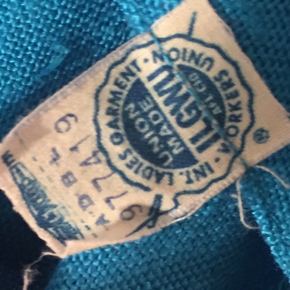 Turquoise and lime green vintage dress - Picture 5 of 5